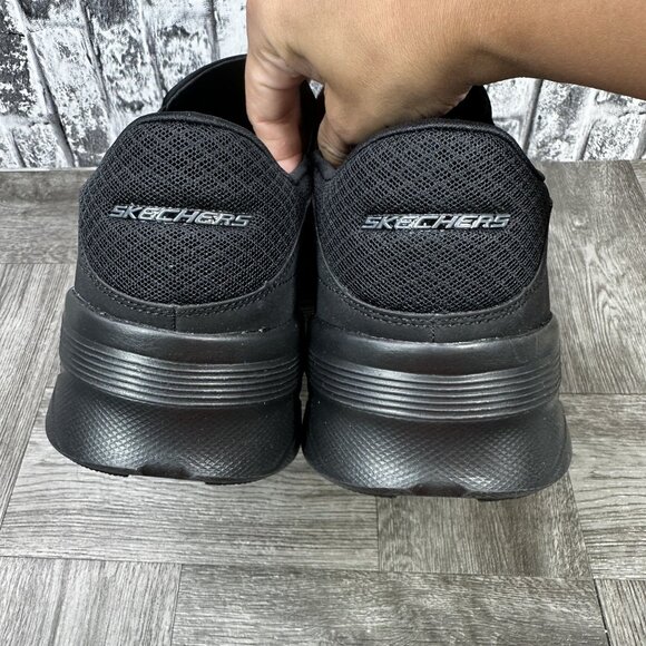 Skechers Equalizer Men size 12 Triple Black Slip On Casual Shoes Wide - Picture 6 of 8